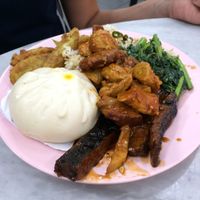 Pao bun and lots of fake meat  at Ee Beng Vegetarian Food 毅明素食 in Penang