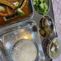 Free food always tastes amazing.  at Kek Lok Si Vegetarian Restaurant 极乐寺素食餐厅 in Penang