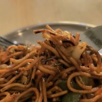 Spicy chili garlic noodles at Woodlands Vegetarian Restaurant - Georgetown in Penang