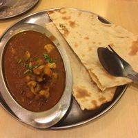 Masala Gobi and plain roti at Woodlands Vegetarian Restaurant - Georgetown in Penang