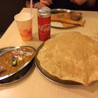 Chana batura with giant puri!  at Woodlands Vegetarian Restaurant - Georgetown in Penang
