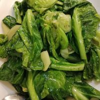Stir fried baby kai lan with garlic and ginger. Simple and tasty. at NEU Vegetarian Restaurant in Petaling Jaya