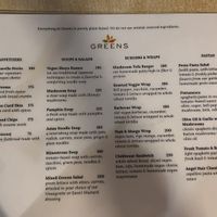 Menu  at Greens in Quezon City