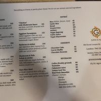 Menu  at Greens in Quezon City