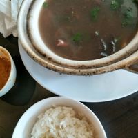 Black bean soup  at Divine Realm 天运素食园 in Northeast Singapore