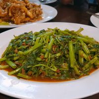 Spicy kangkong at Divine Realm 天运素食园 in Northeast Singapore