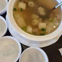 Bamboo stem soup at Greenland Vegetarian Restaurant 菩提林 in Northeast Singapore