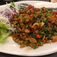 Veg Minced Pork with Basil Leave at Greenland Vegetarian Restaurant 菩提林 in Northeast Singapore