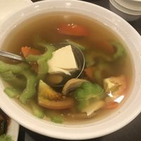bitter gourd soup (small) $6 👍🏻👍🏻👍🏻 at Greenland Vegetarian Restaurant 菩提林 in Northeast Singapore