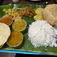 Rice set with poori  #Veganuary at Komala Vilas - Serangoon Rd in Central Singapore