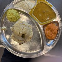 Vegan Kara (Savoury) Pongal with 3 chutneys and Sambhar  #Veganuary at Komala Vilas - Serangoon Rd in Central Singapore