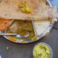 Vegan Rava Masala Dosa with Sambhar and chutneys #Veganuary at Komala Vilas - Serangoon Rd in Central Singapore