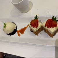 The carrot cake was vegan (coconut topping was nice!), the ice cream was dairy at  Ling Zhi Restaurant 灵芝 - Novena in Central Singapore