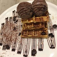 Chocolate ice cream waffle  at Nature Cafe 自然素食 - Bukit Merah in Central Singapore