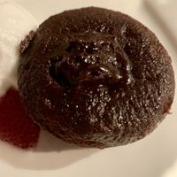Vegan chocolate lava cake with coconut icecream at Original Sin in Central Singapore