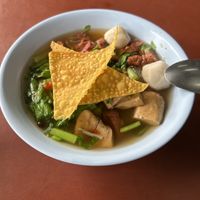 Suki noodles soup  at Chamlong's / The Vegetarian Society Chatuchak in Bangkok