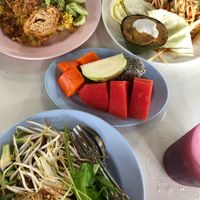 All this and two drinks cost $4.31 usd. Amazingly delicious and fresh.  at Chamlong's / The Vegetarian Society Chatuchak in Bangkok