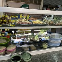 Grilled mock meats and mushrooms stall at Chamlong's / The Vegetarian Society Chatuchak in Bangkok