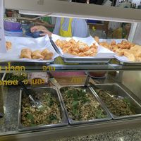 Fried fritters and local Thai dish stall at Chamlong's / The Vegetarian Society Chatuchak in Bangkok