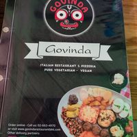 Menu at Govinda Italian Restaurant & Pizzeria in Bangkok