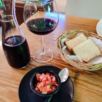 Free pre-meal bruschetta appetizer. Wine NOT included! at Govinda Italian Restaurant & Pizzeria in Bangkok