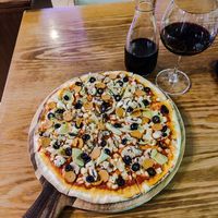 Vegan Pizza. YUM! at Govinda Italian Restaurant & Pizzeria in Bangkok