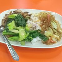 Rice with 3 toppings 65 bahts at Rabiengboon - MBK in Bangkok