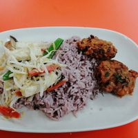 Rice w 2 dishes, 60 baht at Rabiengboon - MBK in Bangkok