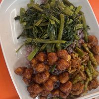 Rice + 3 toppings 65 bath  at Rabiengboon - MBK in Bangkok