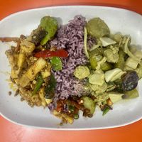 Rice and vegetables  at Rabiengboon - MBK in Bangkok