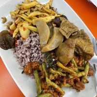 3 choice plate with rice   at Rabiengboon - MBK in Bangkok