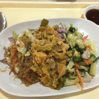 60 Baht. Huge portion of rice with 3 toppings at Rabiengboon - MBK in Bangkok