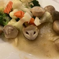 Stir fry veg to balance the richness   at The Vegetarian Cottage in Bangkok