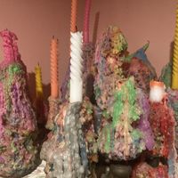 Groovy candles   at The Vegetarian Cottage in Bangkok