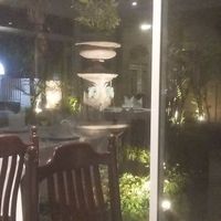 Garden fountain at The Vegetarian Cottage in Bangkok