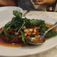 The fried seaweed fish at The Vegetarian Cottage in Bangkok