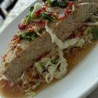 Steamed fishh  at The Vegetarian Cottage in Bangkok