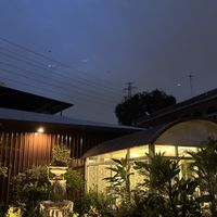 Garden at night  at The Vegetarian Cottage in Bangkok