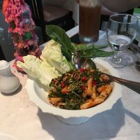 The spicy salad  at The Vegetarian Cottage in Bangkok