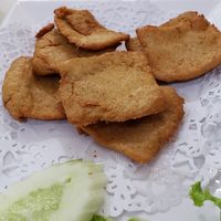 Fried pork at Ruyi Vegetarian in Bangkok