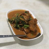 Vegan red curry fish at Ruyi Vegetarian in Bangkok