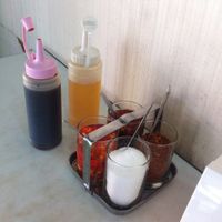 Condiments at Ruyi Vegetarian in Bangkok