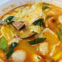 Tom yum soup  at Ruyi Vegetarian in Bangkok