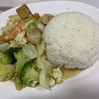 fried veg with rice, really good  at Ruyi Vegetarian in Bangkok