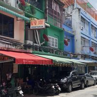 from the street. follow the yellow sign  at Ruyi Vegetarian in Bangkok