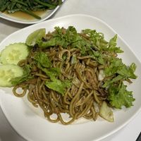 Stir-fried noodles  at Ruyi Vegetarian in Bangkok