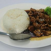 sweet chicken and rice - 50thb at Ruyi Vegetarian in Bangkok