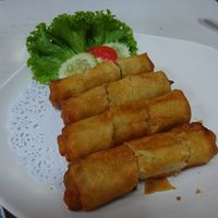 spring rolls at Ruyi Vegetarian in Bangkok