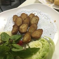 Fake sausage at Ruyi Vegetarian in Bangkok