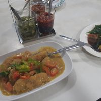 Crab-stir fry at Ruyi Vegetarian in Bangkok